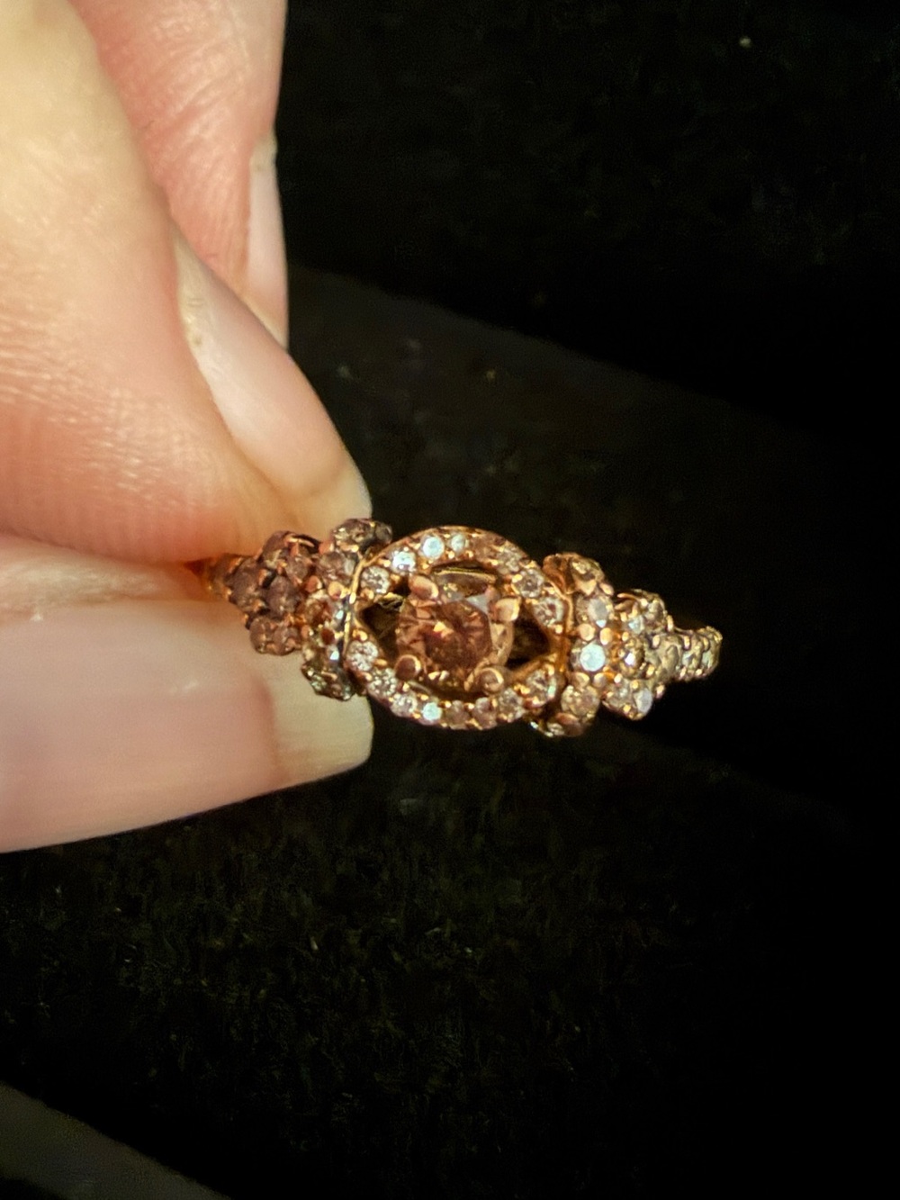 Le Vian 14K Rose Gold Chocolate Natural Diamond G/VS Ring Sz7 - Picture 9 of 15